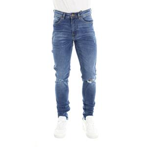 JEANS ROB SOLID BLU